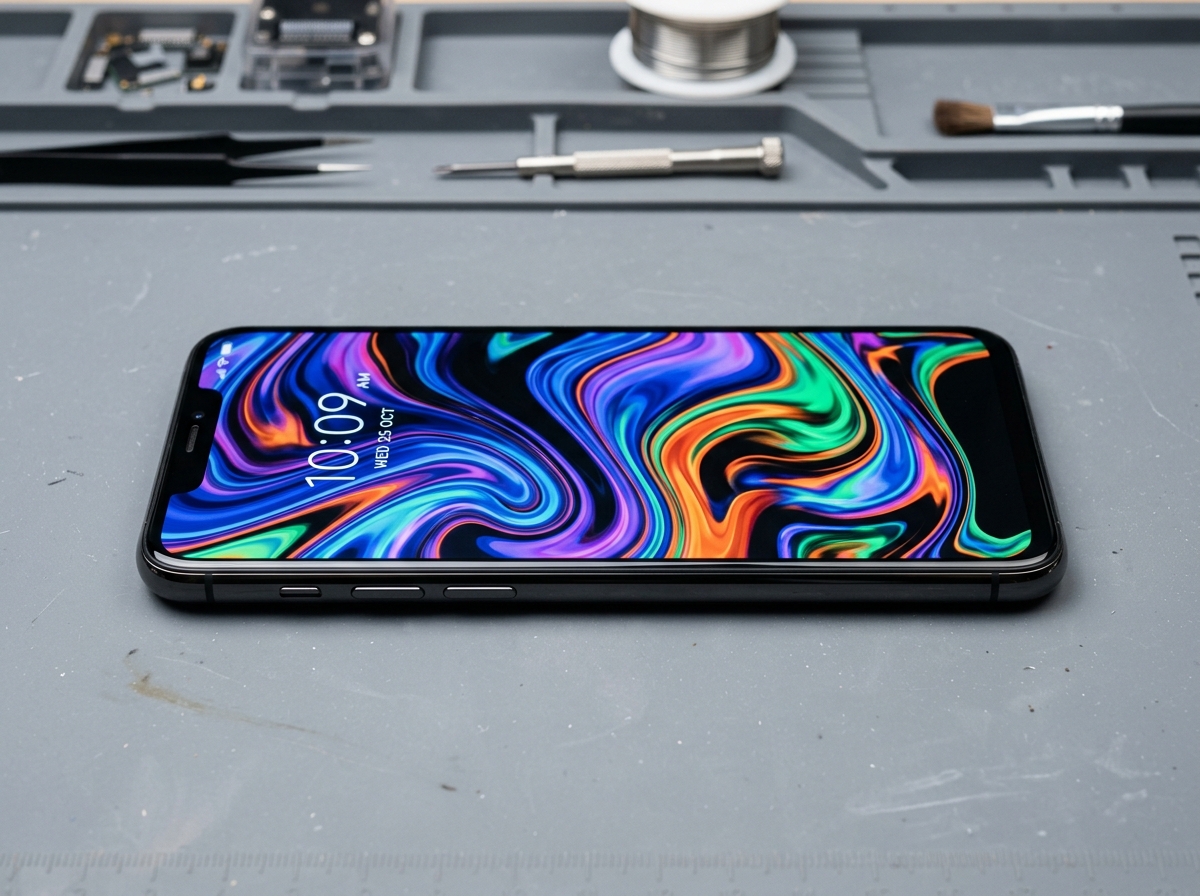 After: pristine repaired phone screen